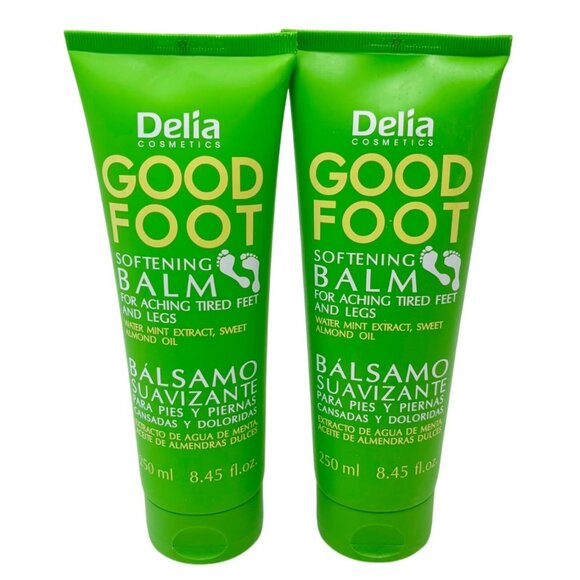 Delia Good Foot Softening Balm for Aching Tired Feet & Legs Set of 2 NEW! - Picture 1 of 2
